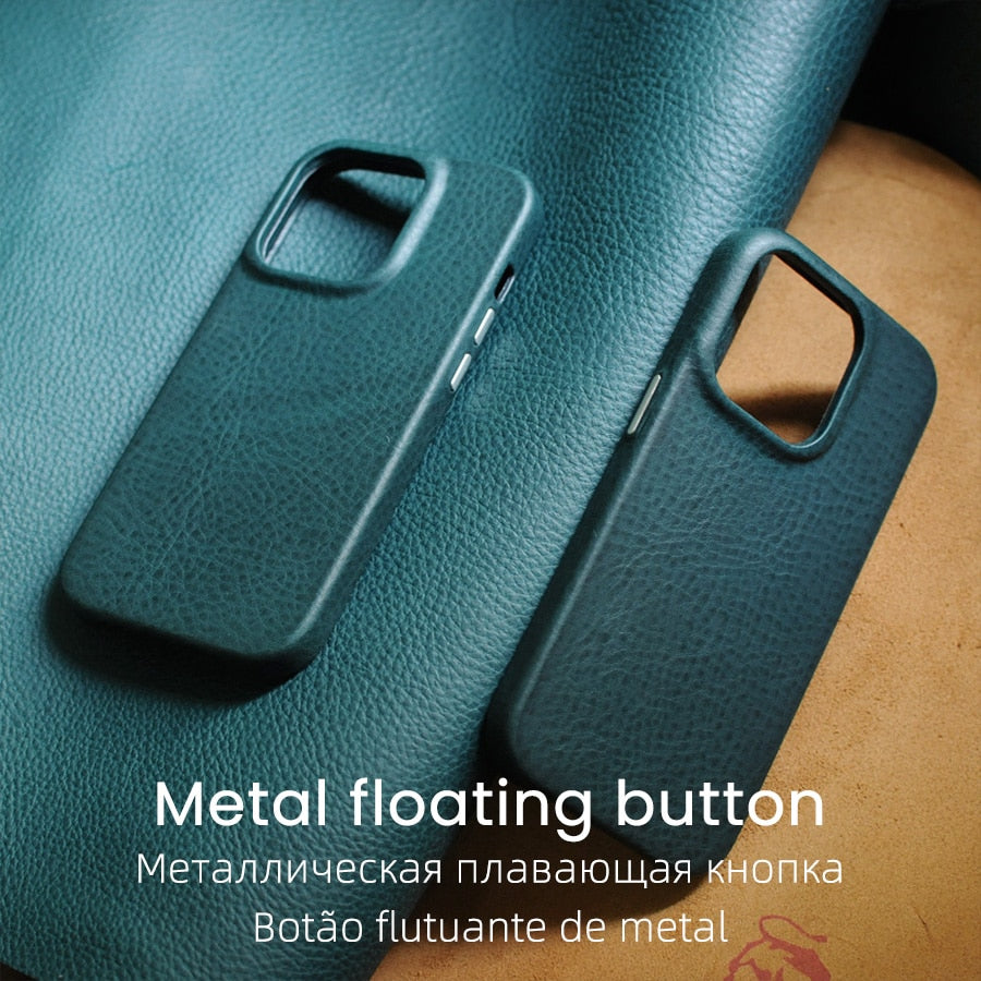 Italian Minerva Box Genuine Leather Case for iPhone 14 - 14 Pro Max