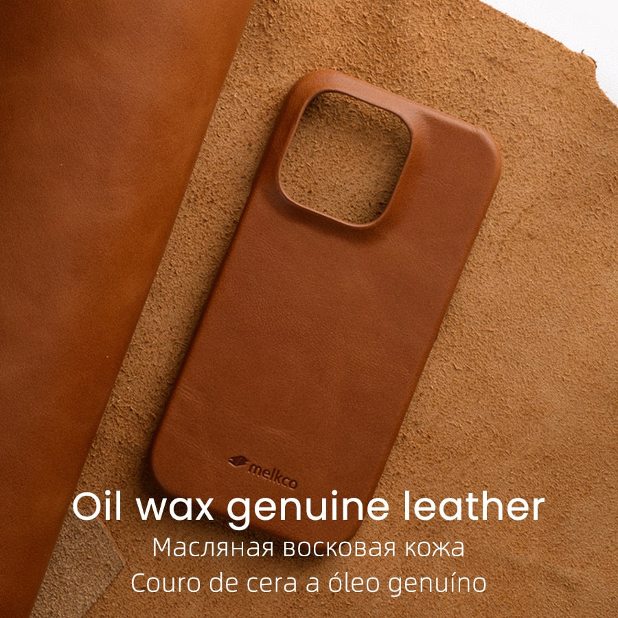 Oil Wax Leather Case for iPhone 14 - 14 Pro Max