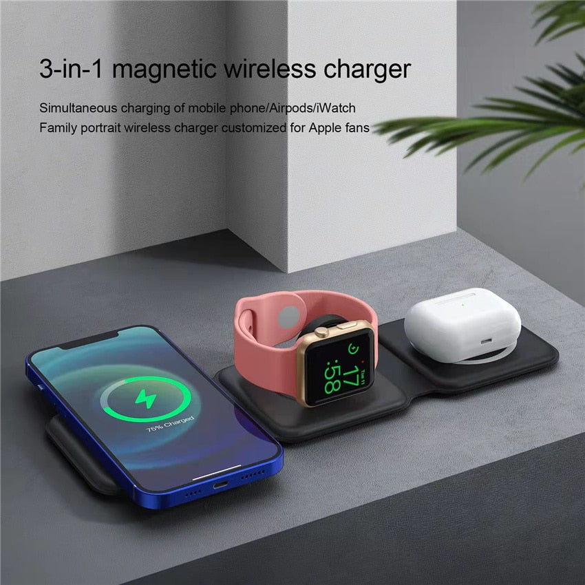 65W 3in1 Foldable Magnetic Wireless Charger